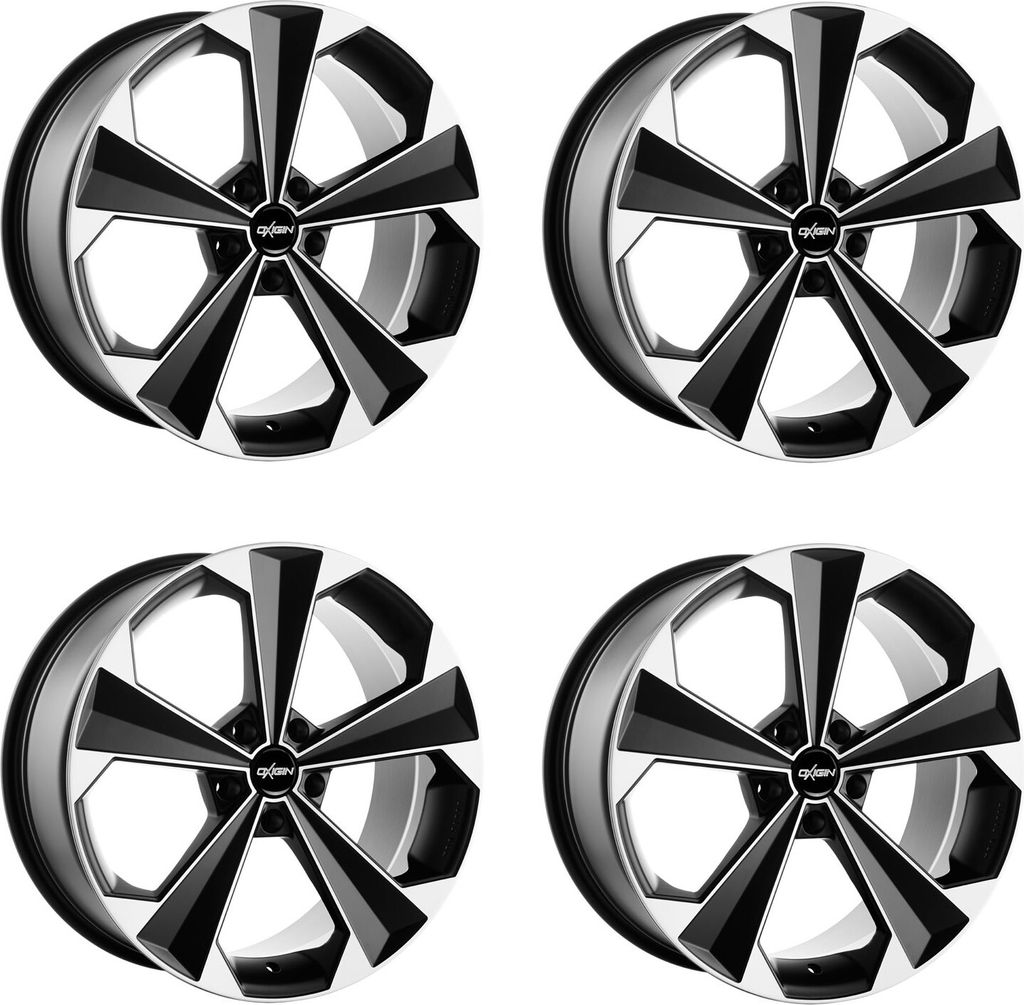 4 x Oxigin Felgen 22 OXRS 8.5 Zollx19 Zoll ET43 5x114.3 Black Matt Polish OX228519J43BMP kompatibel mit Toyota Auris C-HR RAV4