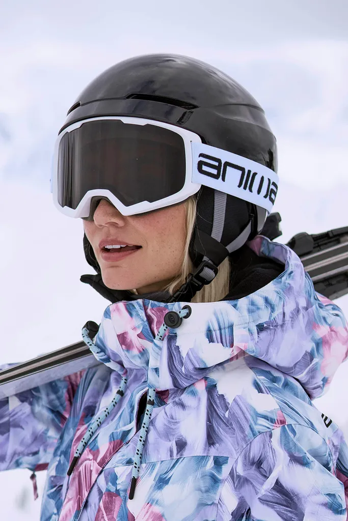 Masque de ski pour homme Animal Finn MW1448 blanc idéal pour temps couvert
