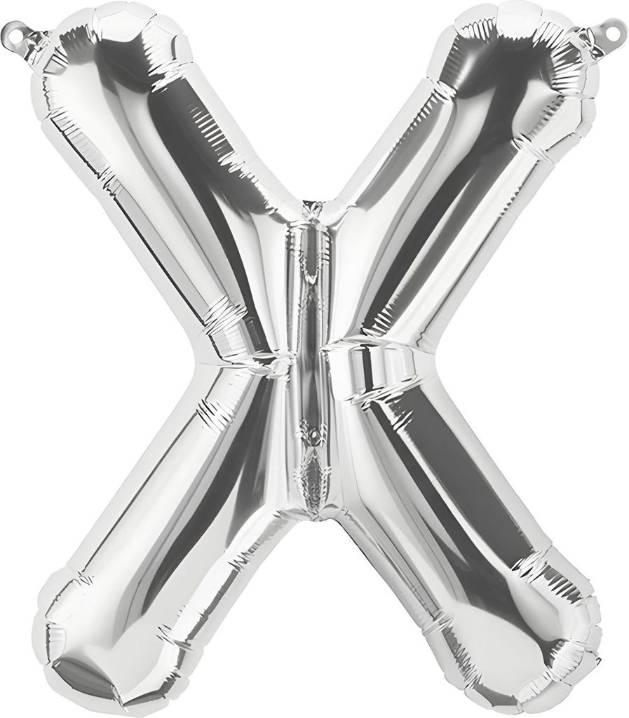 Palloncino in foil con lettera X, color argento, 80 cm Immagine del prodotto 