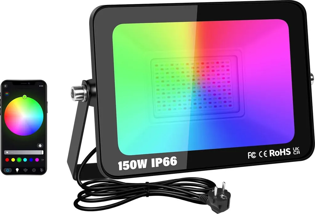Projecteur LED RGB 150W avec 16 Millions de Couleurs et Blanc Réglable