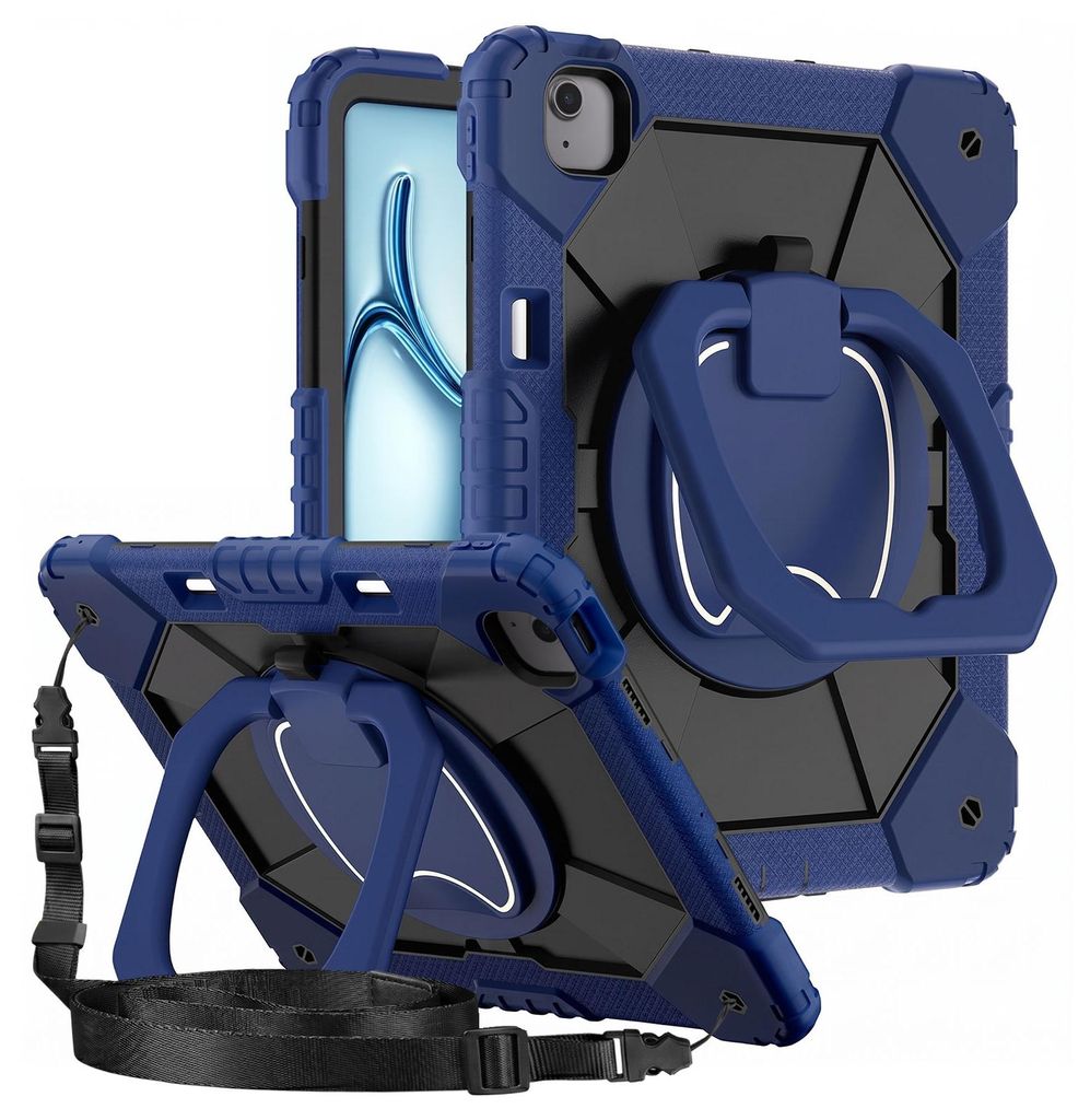 Avizar, Stoßfeste Hülle für iPad Air 13 2024 / 2025 / M4 2026 mit Griff und Standfunktion, Nachtblau