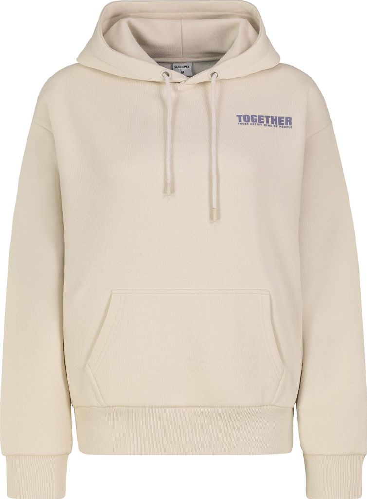Sublevel Hoodie mit Power-Statement-Print und Kapuze Good Vibes Größe: XL