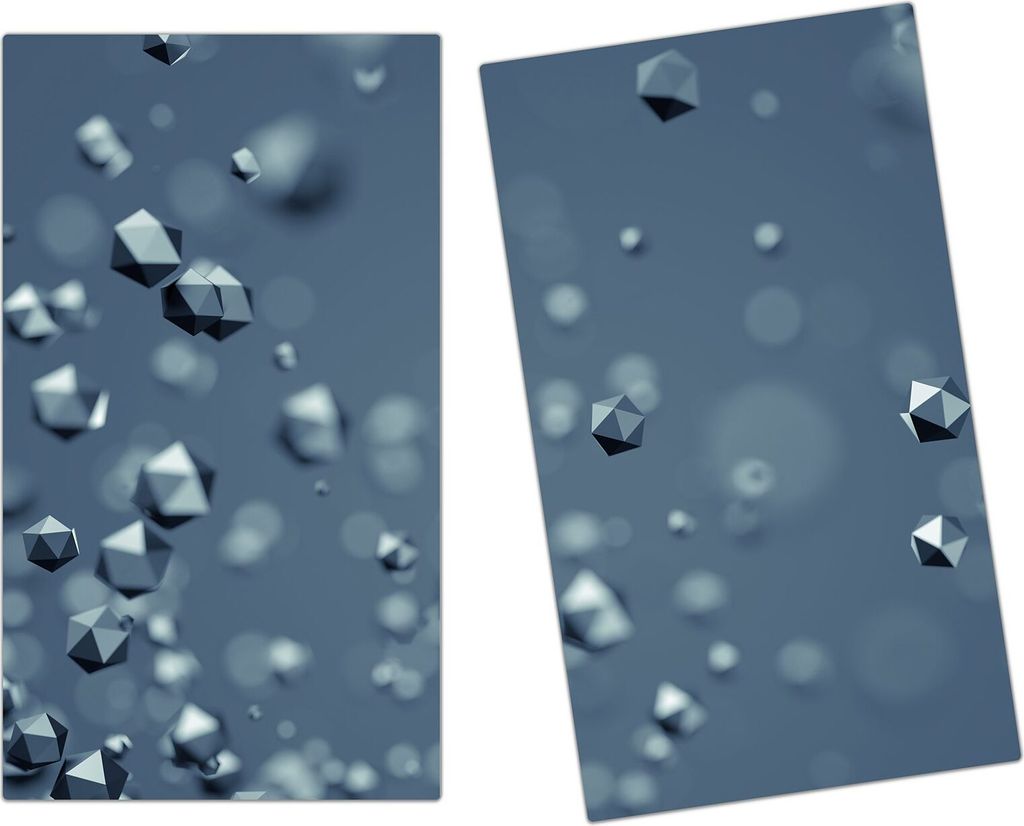 Spritzschutz Herdabdeckplatte Schneidebrett aus Glas Chaotische Partikel 2-Teilig (60x52cm)