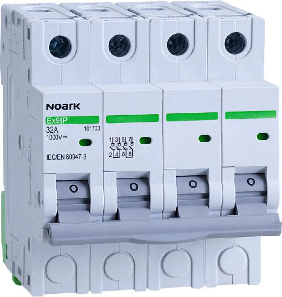 Interrupteur-sectionneur NOARK Ex9IP 4P 16A 101762 pour rail DIN DC
