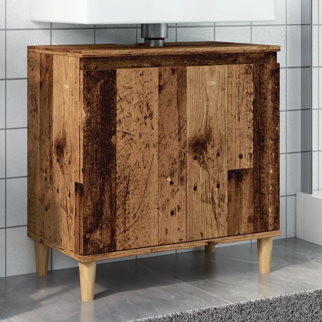 ZMH Waschbeckenunterschrank Altholz-Optik 58x33x60 cm Holzwerkstoff
