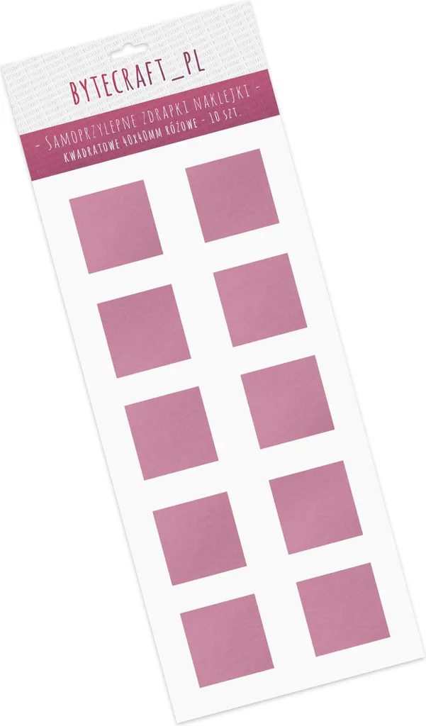 Étiquettes à gratter carrées 40x40mm couleur ROSA pour cartes et loterie