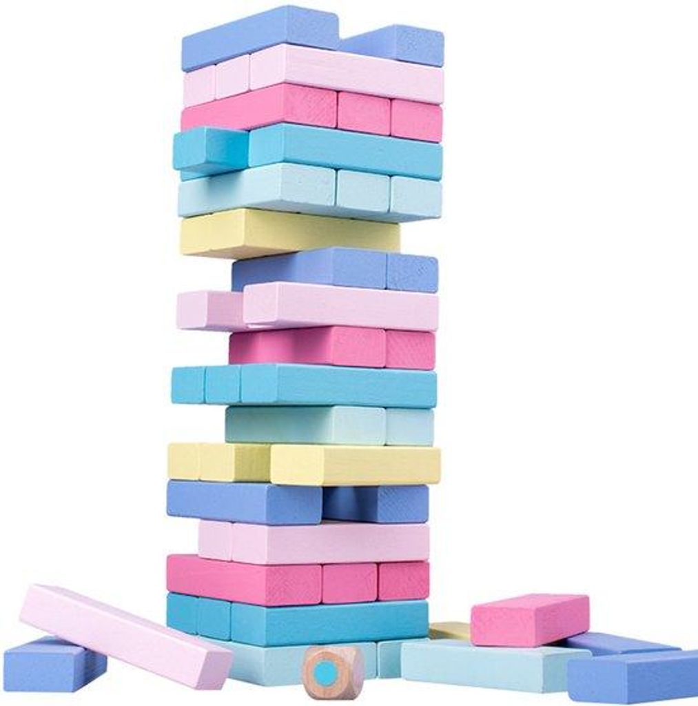 Bauklötze für Kinder, 51 Stück, Holzspielzeug, lernendes Bauklötzen Set