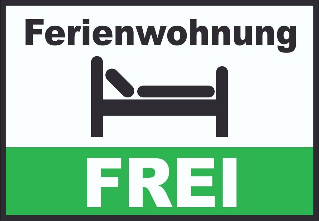 Ferienwohnung FREI Schild Pension Motel Hotel Zimmer Frei A2 (420x594mm)