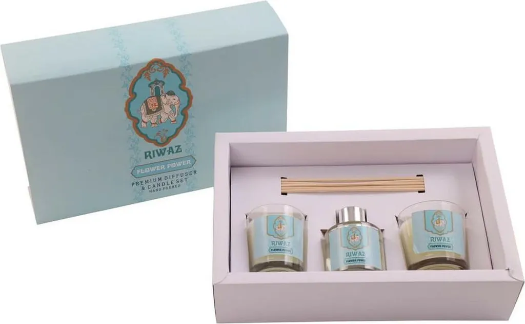 Lot de 5 bougies artisanales DKD Home Decor avec supports en verre fumé