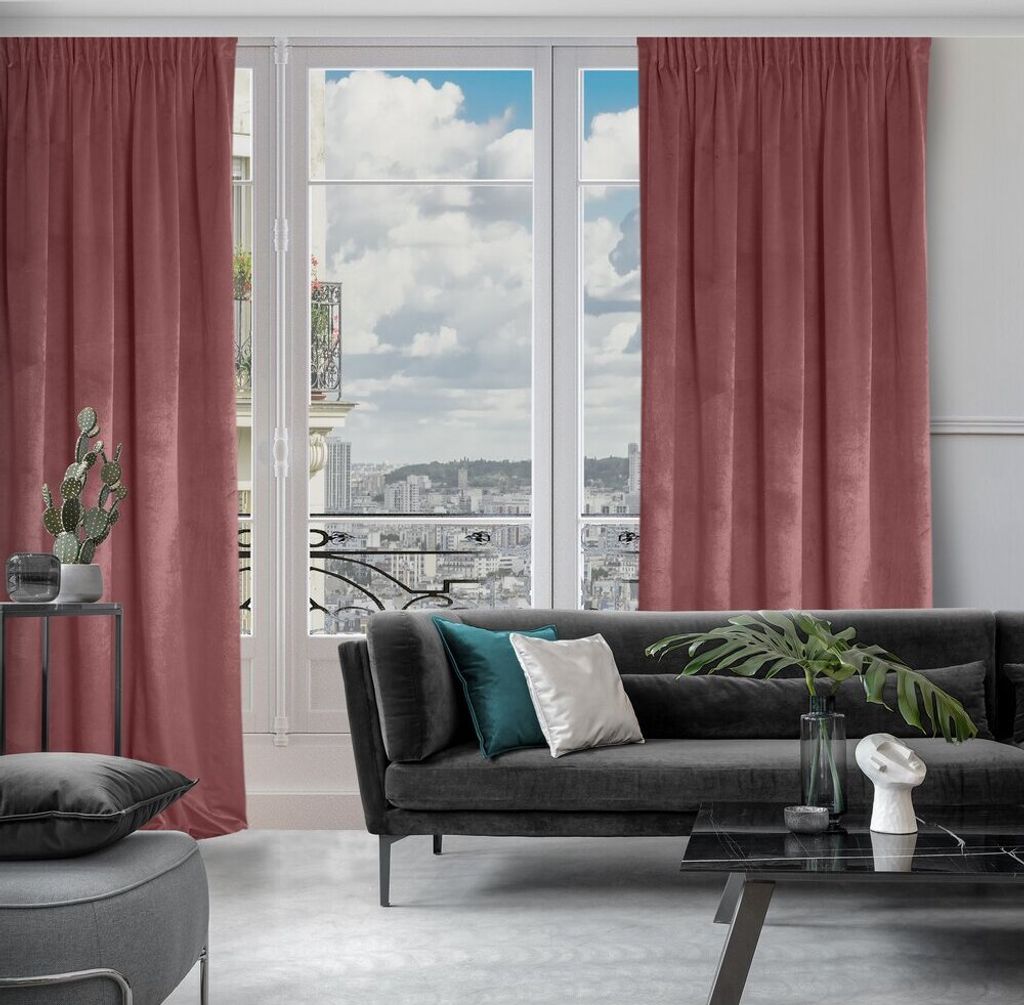 Samtvorhang ROSA dunkelrosa 135x300 cm Kräuselband Produktbild 11