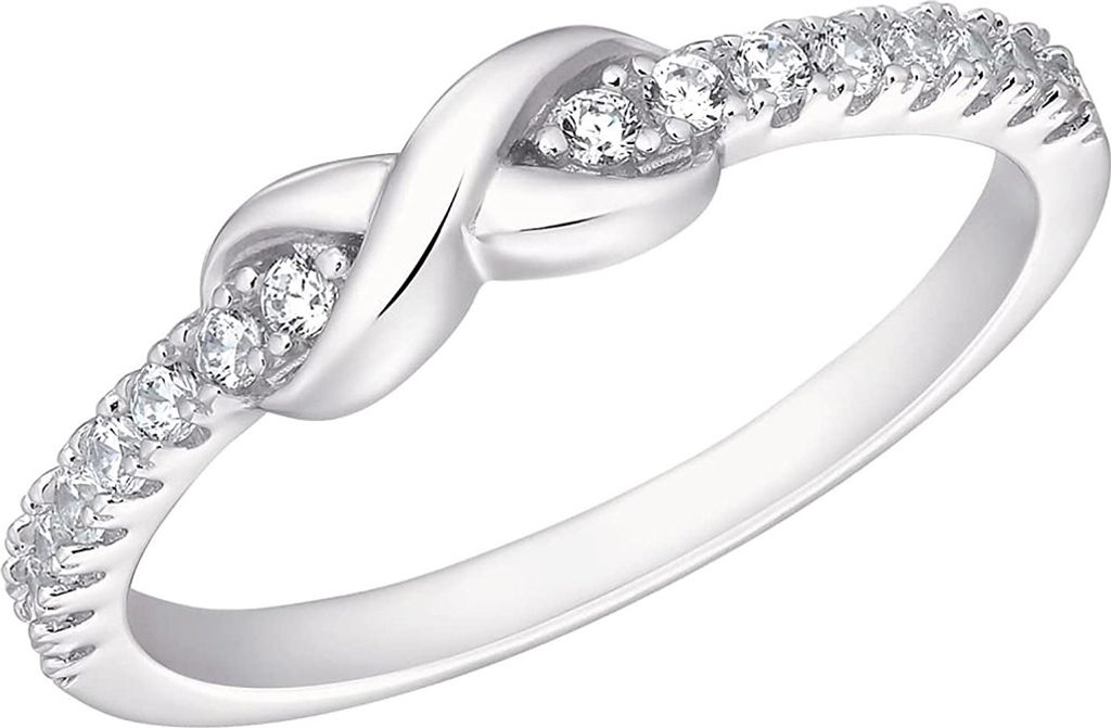s.Oliver Damen 925 Sterling Silber Ring mit Zirkonia in silberfarben - 2034967, Ringgröße (Durchmesser):52 (16.6 mm Ø)