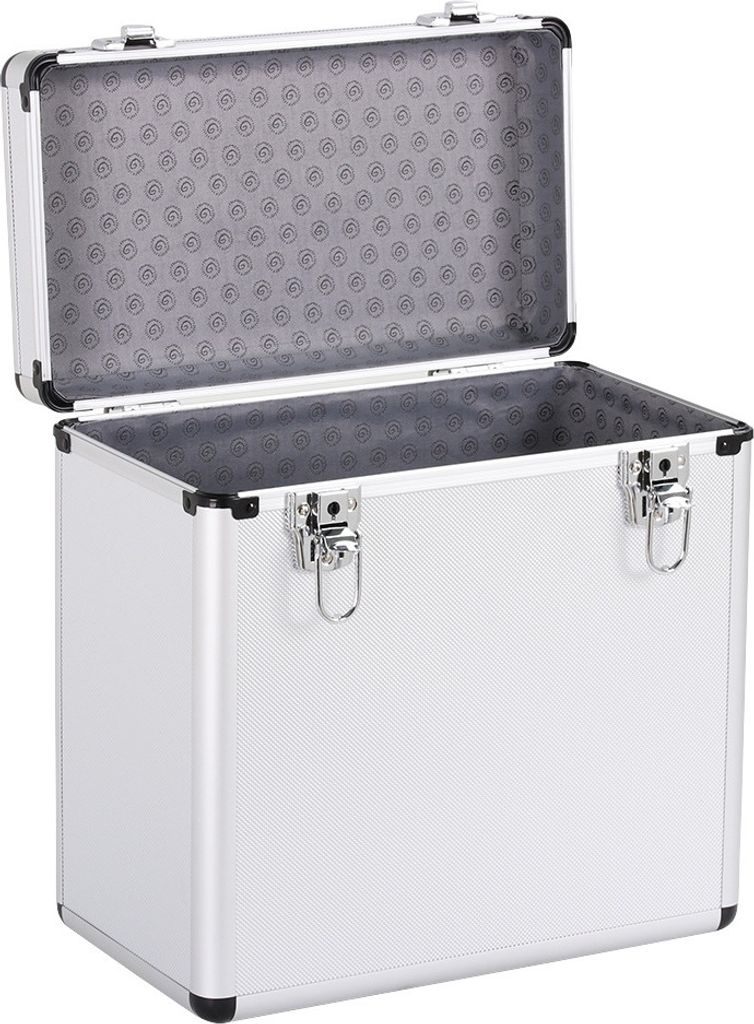 Yaheetech Plattenkoffer Schallplattenkoffer LP-Koffer, Tragbarer Abschließbarer Vinyl Koffer zur Aufbewahrung von 50 LP, Schallplattenkoffer Platt...