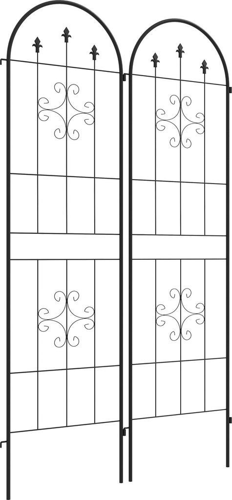 Rankgitter aus Metall 2er Set zum Stecken rostfrei Rankhilfe für Kletterpflanzen Gurken Spalier 180 x 50 cm