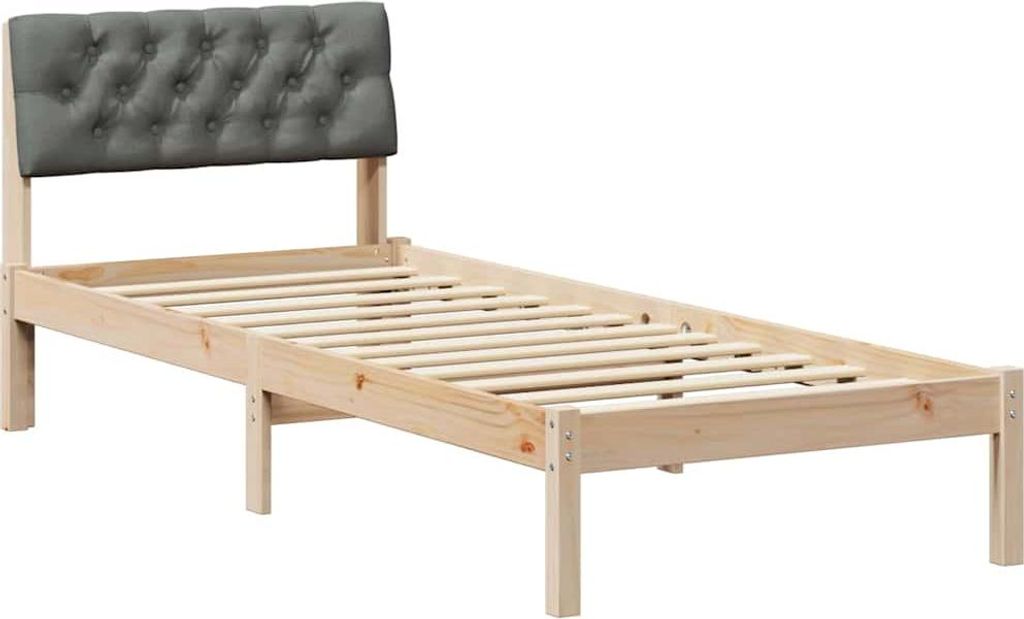 vidaXL Bettgestell Braun und Dunkelgrau 80 x 200 cm Massivholz Kiefer