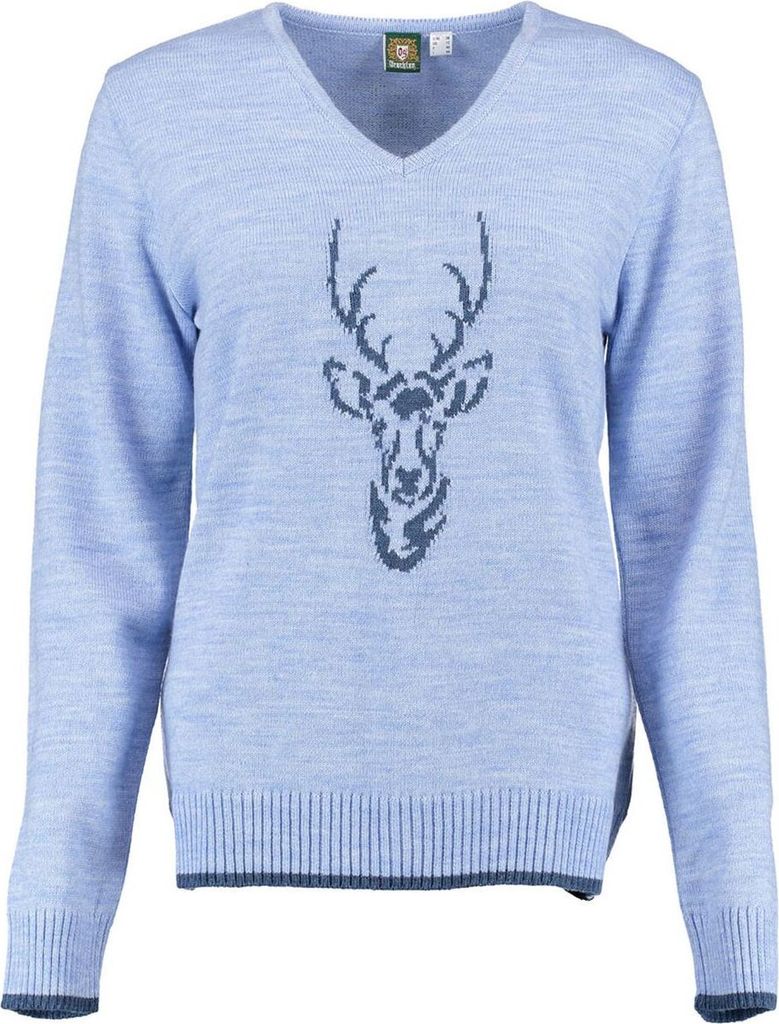 Damen Trachten Wolljanker Strickjacke Tracht Weste , Größe:36, Farbe:Mittelblau