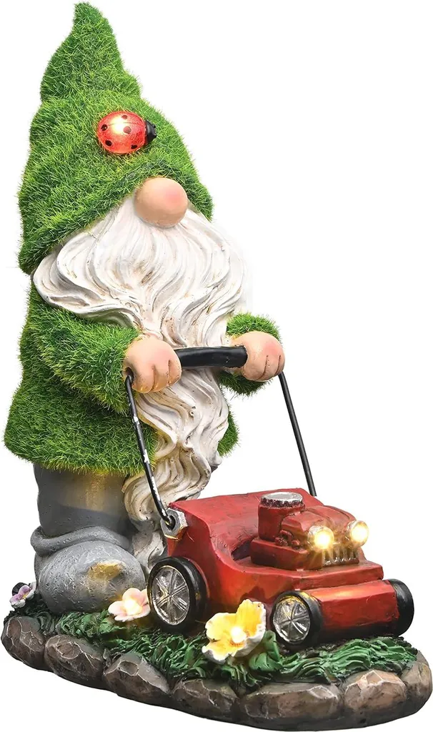 Décoration de jardin solaire pour balcon et pelouse - Gnome 28cm étanche