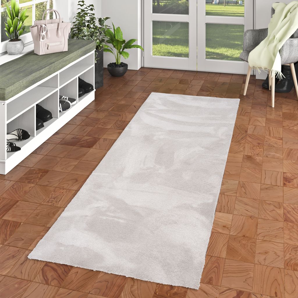Super Soft Hochflor Läufer Livorno Grau, Größe:80x160 cm