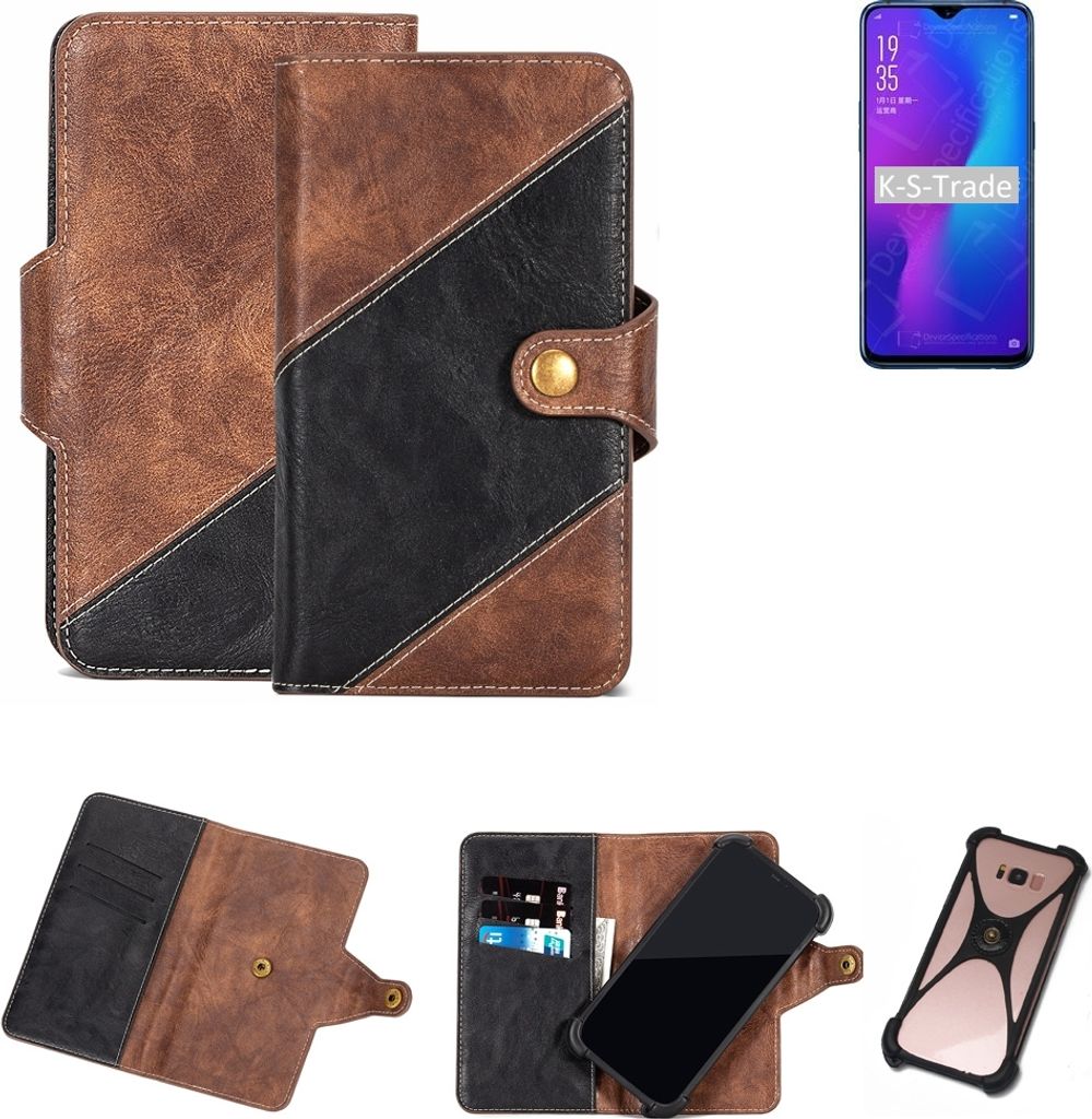 K-S-Trade Handy Hülle Schutz Hülle Schutzhülle Bookstyle Case kompatibel mit Oppo R17 Handy Cover Hülle Schutztasche 1x