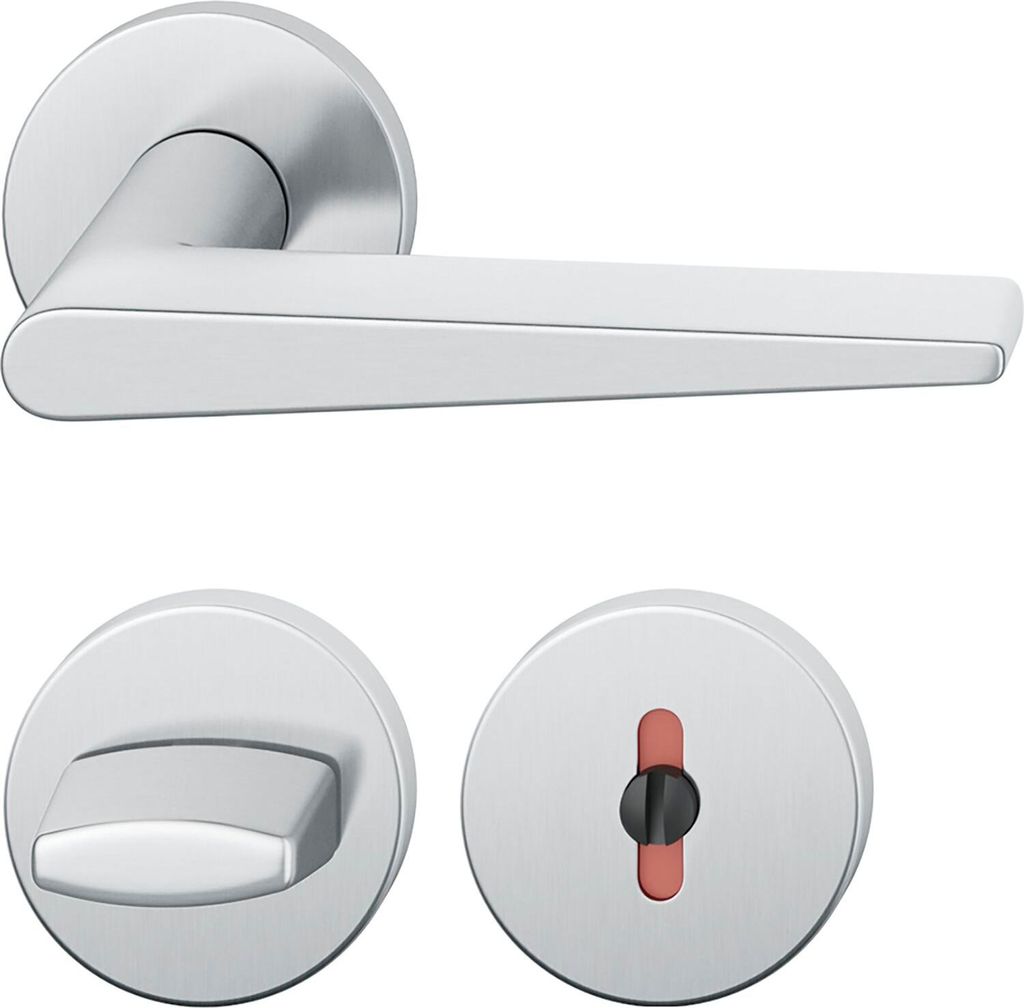 FSB Drückergarnitur 12 1005 ASL auf Rosette WC DIN, Edelstahl matt