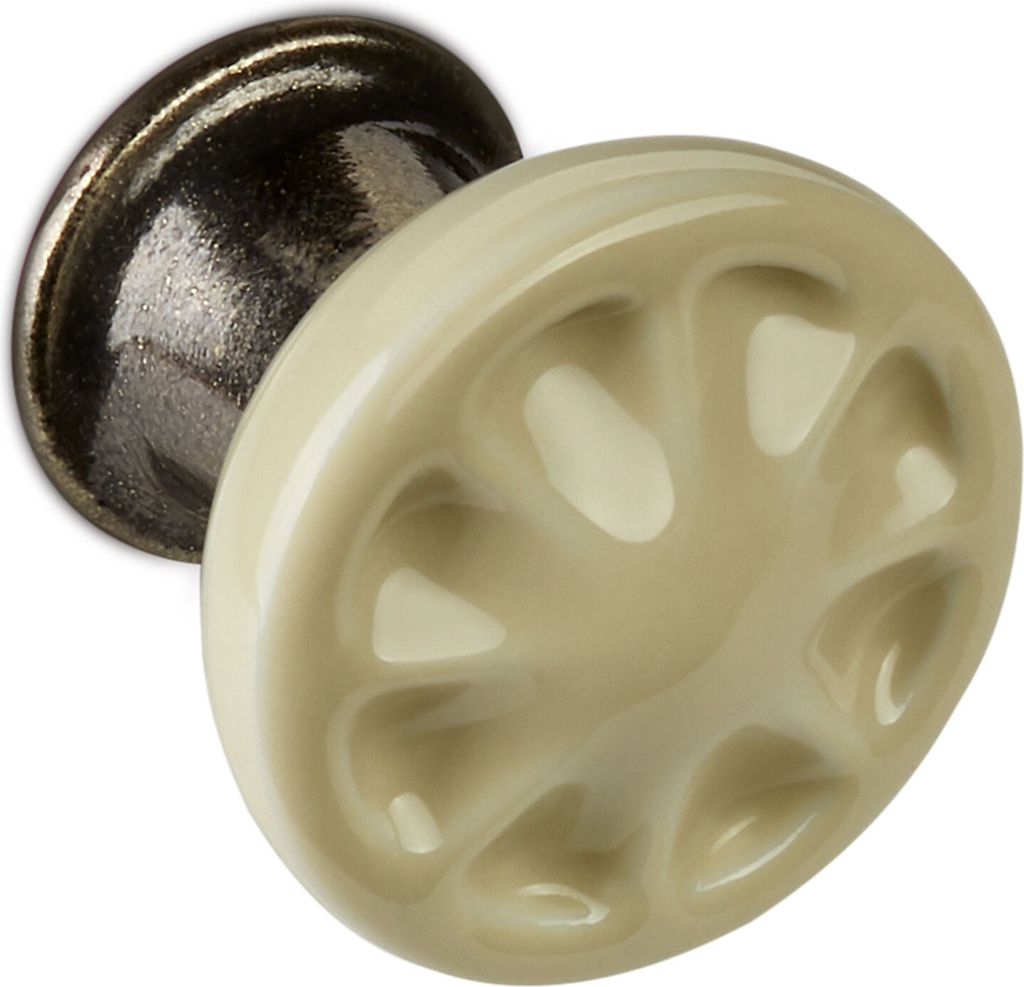 SOTECH Möbelknopf META Ø 33 mm Bronzeoptik / creme Porzellanknopf SOTECH