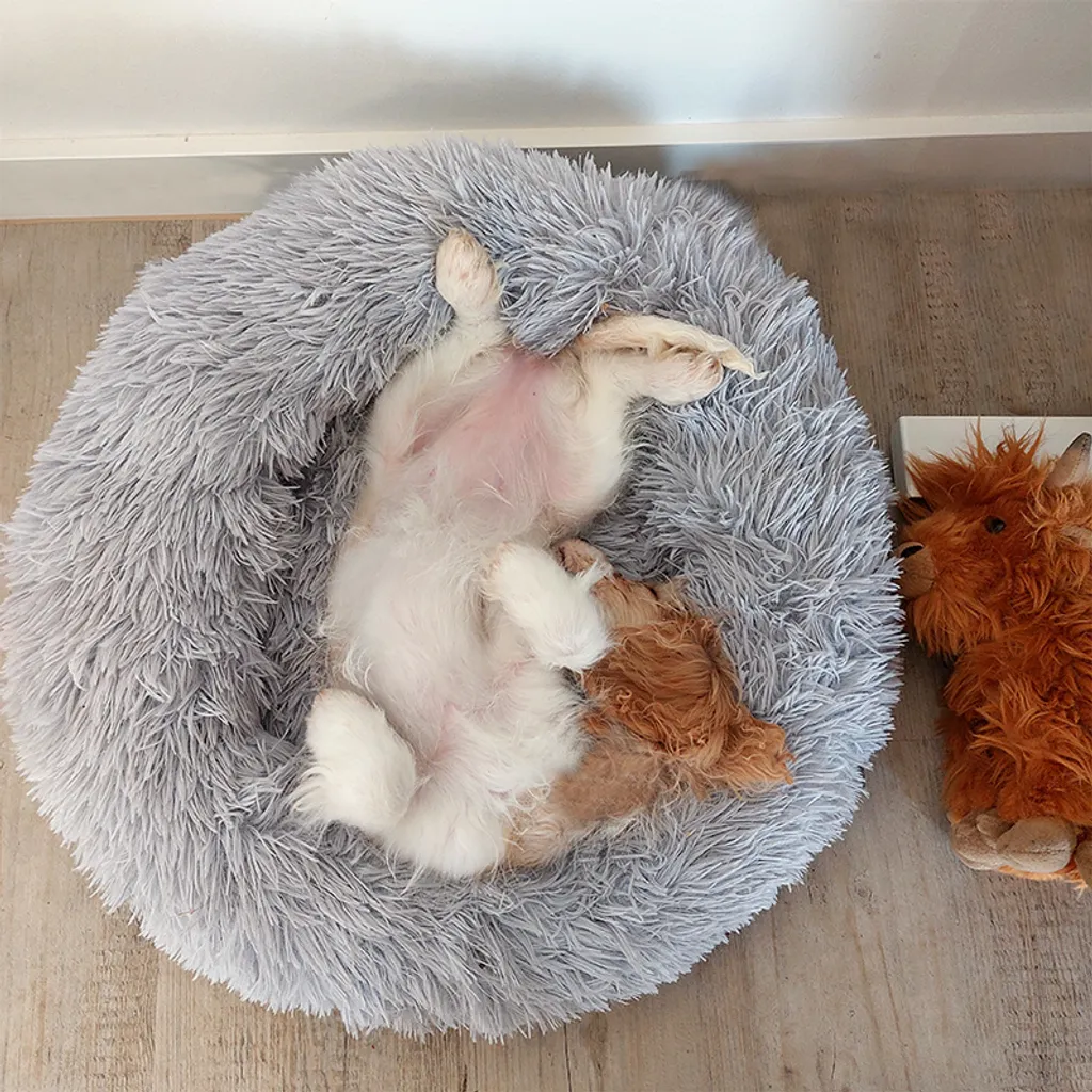 Lit douillet AMY anti-stress pour chien et chat en peluche, Taille 3