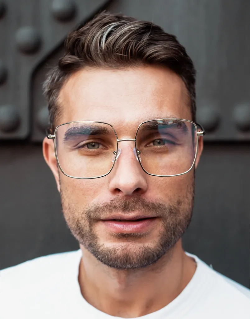 Lunettes écran carrées Ernstep argenté pour travail sur ordinateur