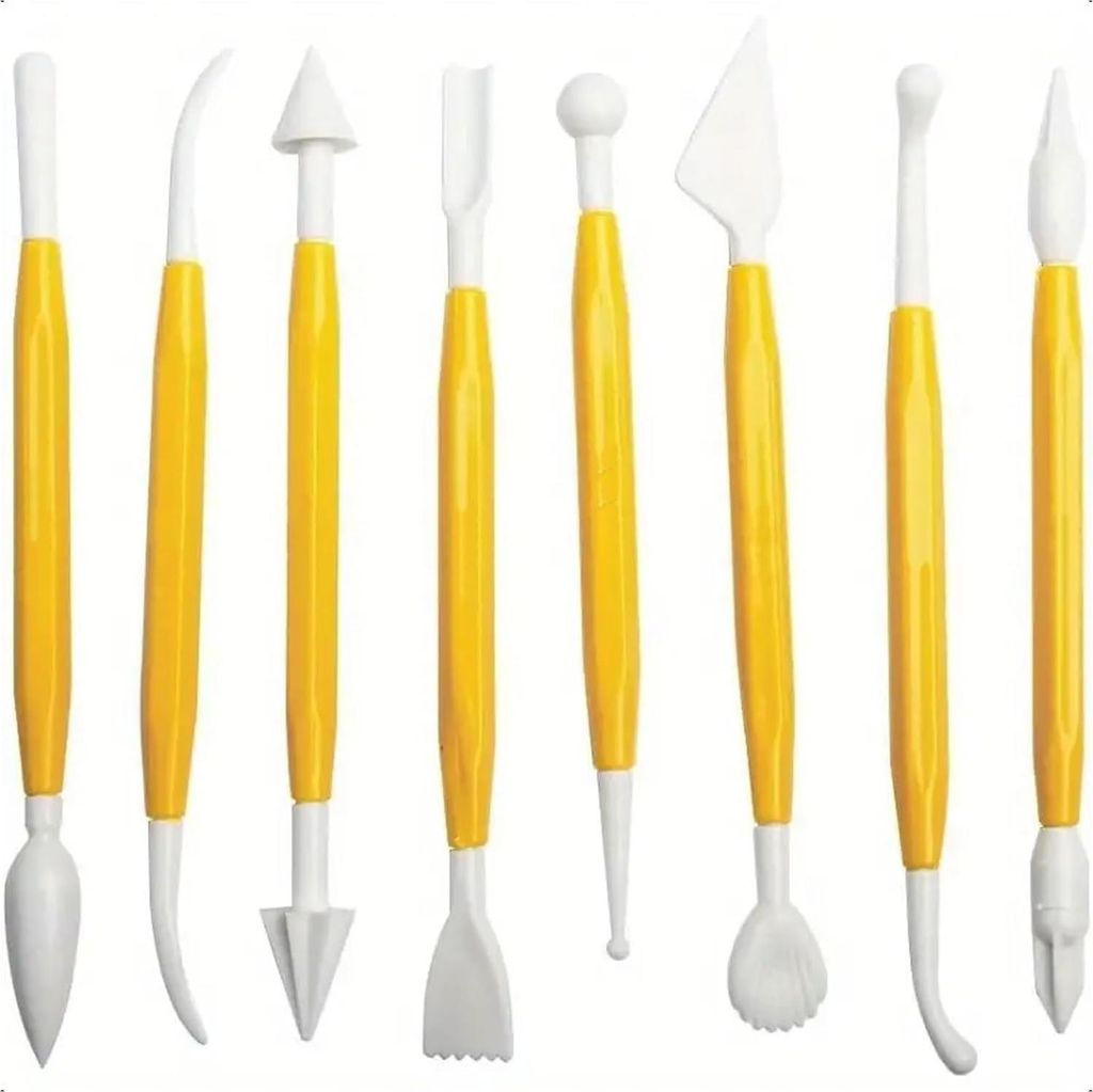 8 Stück Fondant Modellierwerkzeug Set, Inklusive Ball Stylus Und Tonbildhauerwerkzeug, Torten Zubehör, Ideal Fuer Kuchen Fondant Torten Dekoratio...