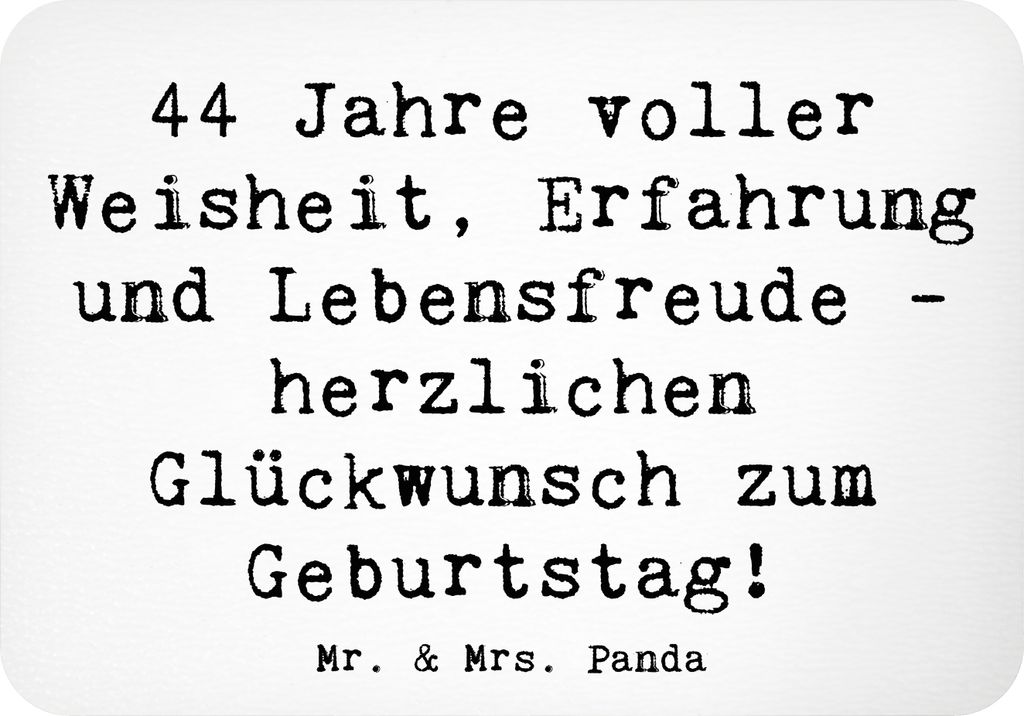 Mr. & Mrs. Panda magnet Spruch 44. Geburtstag - Weiß - Geschenk, tafelmagnet, Lebensreise, Freude, büromagnet, Geburtstagsgeschenk, feiern mit Fr...