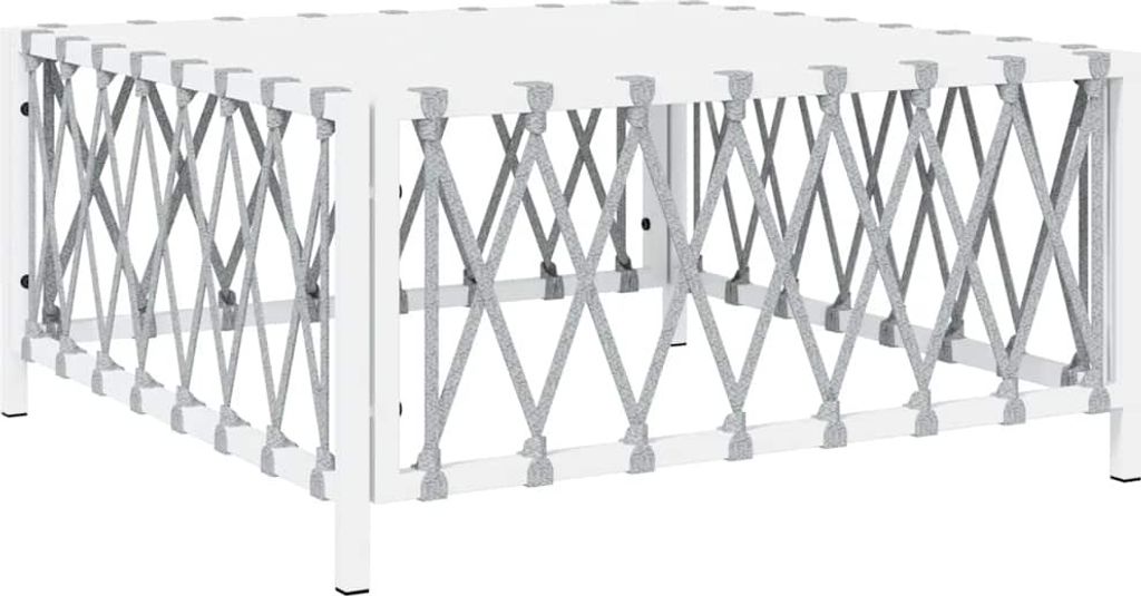 vidaXL Gartentisch Weiß 70x70x34 cm Gewebe
