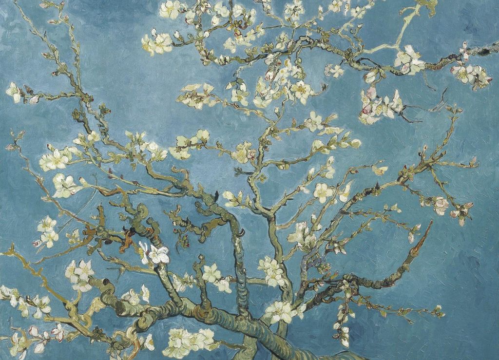Plakat 18x13cm Mandelblüte, Van Gogh Vintage für das Wohnzimmer