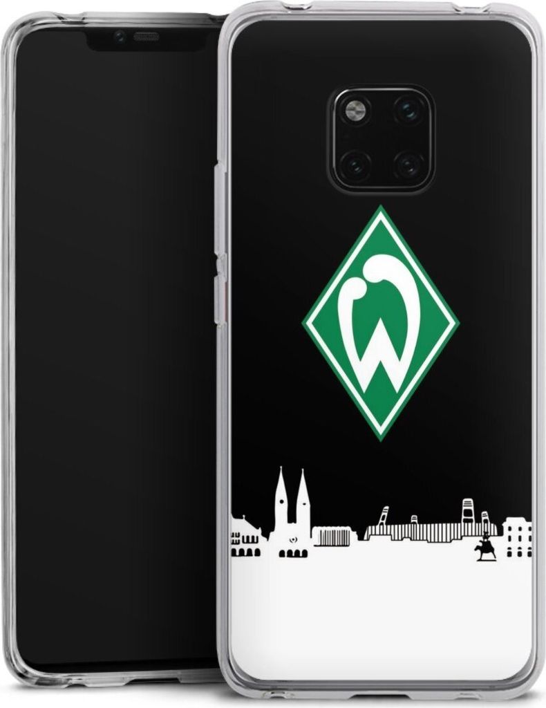 DeinDesign Handyhülle für Huawei Mate 20 Pro Silikon Hülle Case Smartphone Schutzhülle Offizielles Lizenzprodukt SV Werder Bremen Skyline
