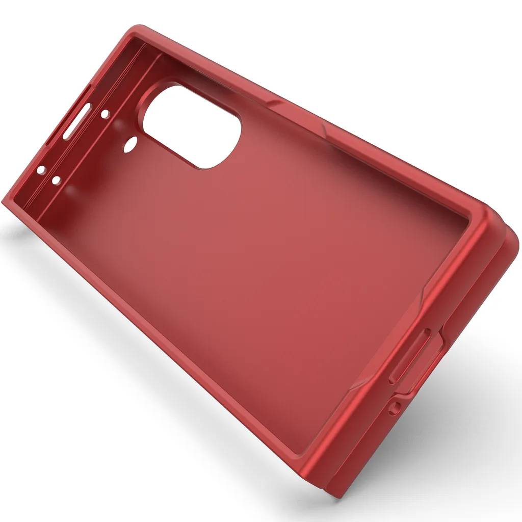 Custodia per Samsung Galaxy Z Fold 6 Custodia rigida in PC opaco antiurto antiscivolo rosso - 7