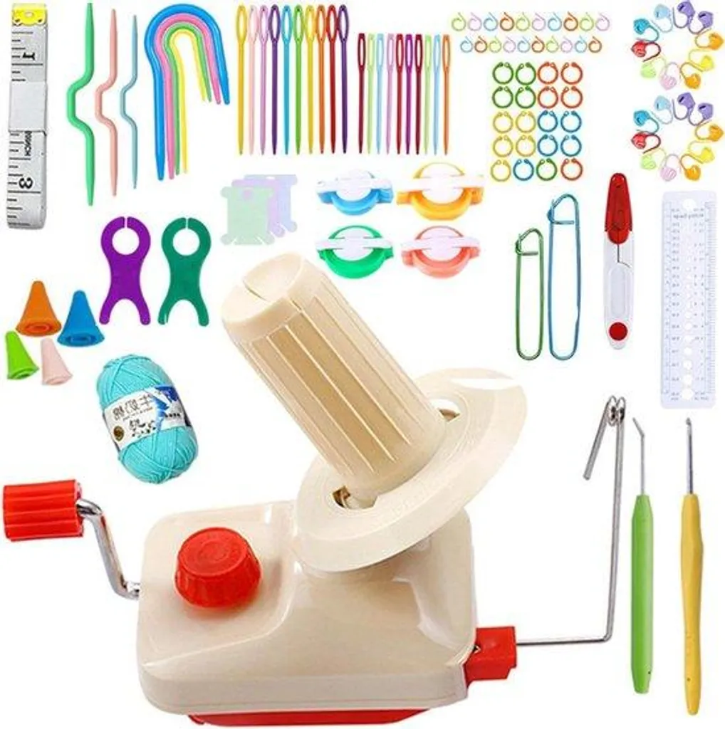 Bobineuse à laine manuelle et kit complet de 108 pièces pour tricotage