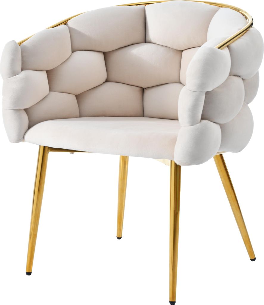 Fortuna Lai Luxus-Samtstühle 1 Stuhl (Wohnzimmer Stühle, Esszimmerstühle, Make-up Stühle, moderne Mode Stil Stühle, 1 Set), Beine aus vergolde...