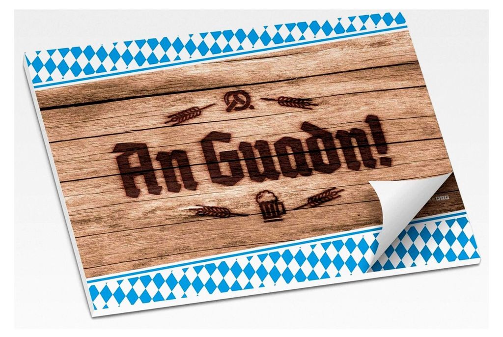 Tischset Guadn Bayrisch aus Papier blau weiß für I DIN A3 50 Blatt I geeignet als Gedeckunterlage bei bayrischen Anlässen, Geburtstagen oder Gri...