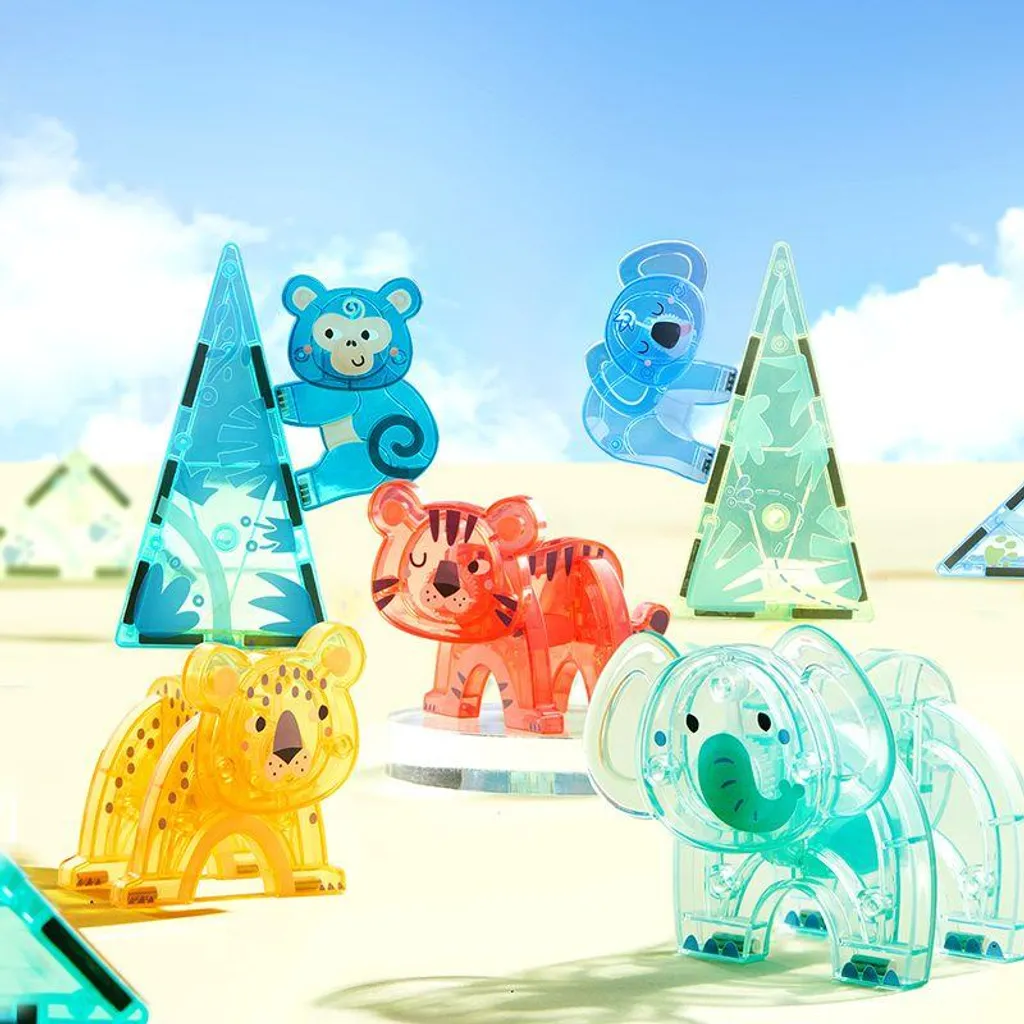 Mideer Jeu de construction magnétique Animaux 40 pièces multicolore