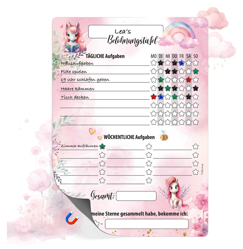 Belohnungstafel Kinder A4 magnetisch - Spielerisches Produktbild 