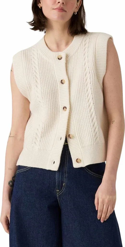 Gilet sans manche tressé pour femme Levi's Ines - Maille Taille S Chic