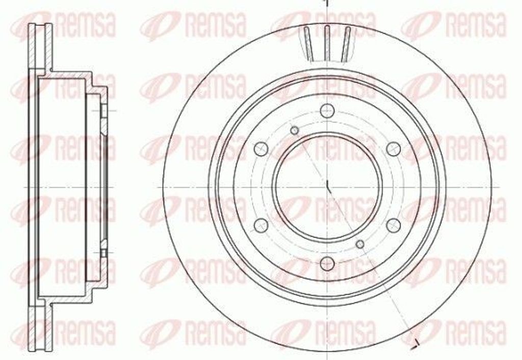 2x REMSA Bremsscheibe 6955.10 hinten für MITSUBISHI PAJERO IV (V8_W V9_W) 300mm