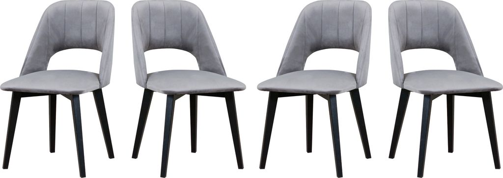 Esszimmerstuhl 4x "MONTI 4", schwarz, riviera 91, nähte: gerade,riviera 91