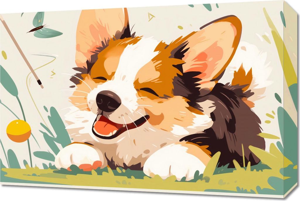 Bild 60x40cm Unbeschwerter Corgi