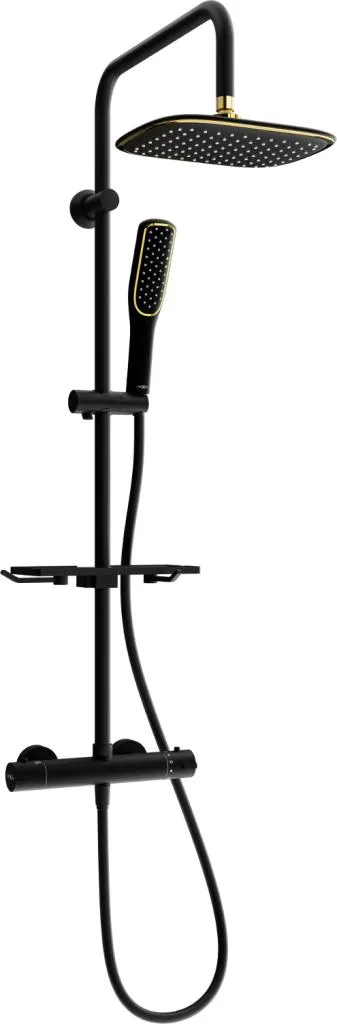 Ensemble douche noir or thermostatique KT49 de chez Mexen - 771504993