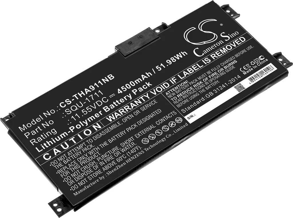 TECHTEK Batteria notebook compatibile con [Thunderobot] 911 Air, 911Air, 911M, 911ME, 911MT, 911S, 911Targa, G7000M, G8000M sostituisce SQU-1711