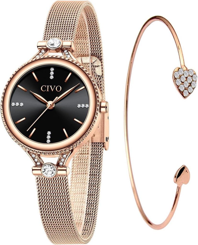 Watch Armbanduhr Damen Klein Damenuhr: Analog Klassische Luxus - Wasserdicht Geschenke Uhr mit Präzises Quarzwerk Wasserfest & Kratzschutz