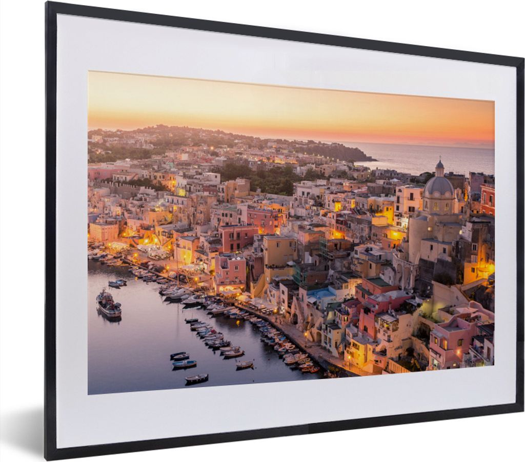 MuchoWow MuchoWow Gerahmtes Poster Architektur - Luft - Wasser - Italien 40x30 cm - Poster mit zchwarzem Bilderrahmen - Bilderrahmen - Poster i...