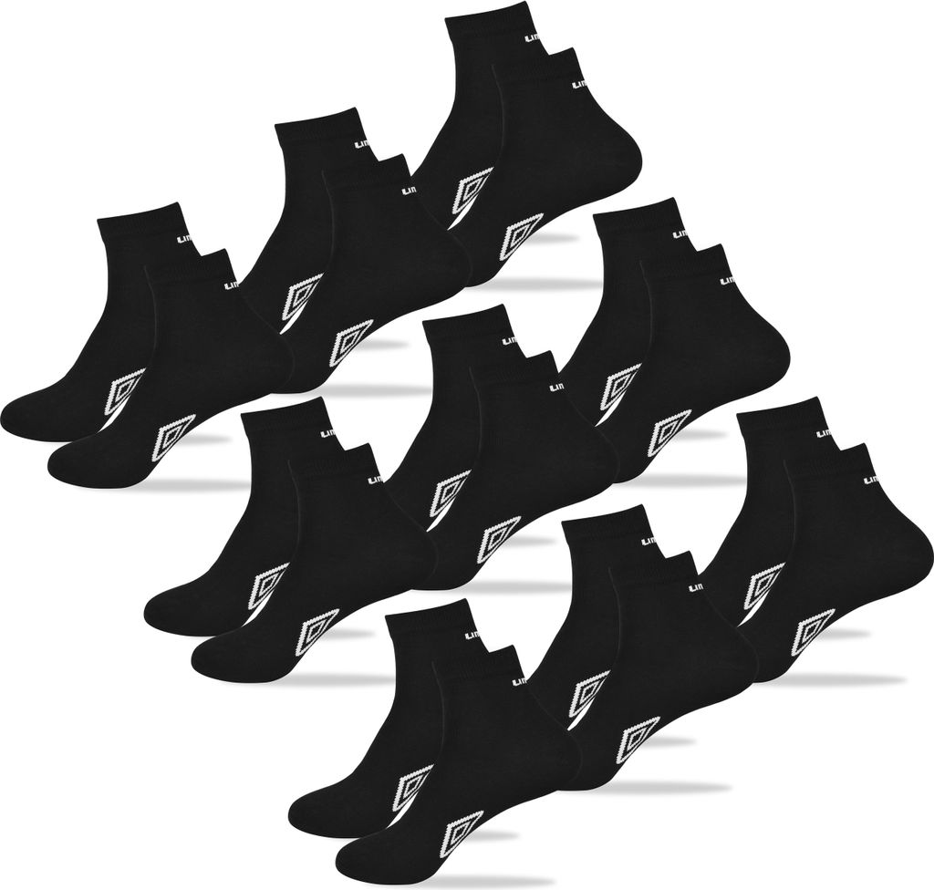 Umbro 9 Paar - Quarter Socken in Schwarz mit Baumwolle, Produktbild 