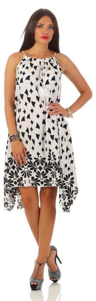 Damen Kleid Strandmode Ärmellos Sommerkleid; Blumenmuster Produktbild 