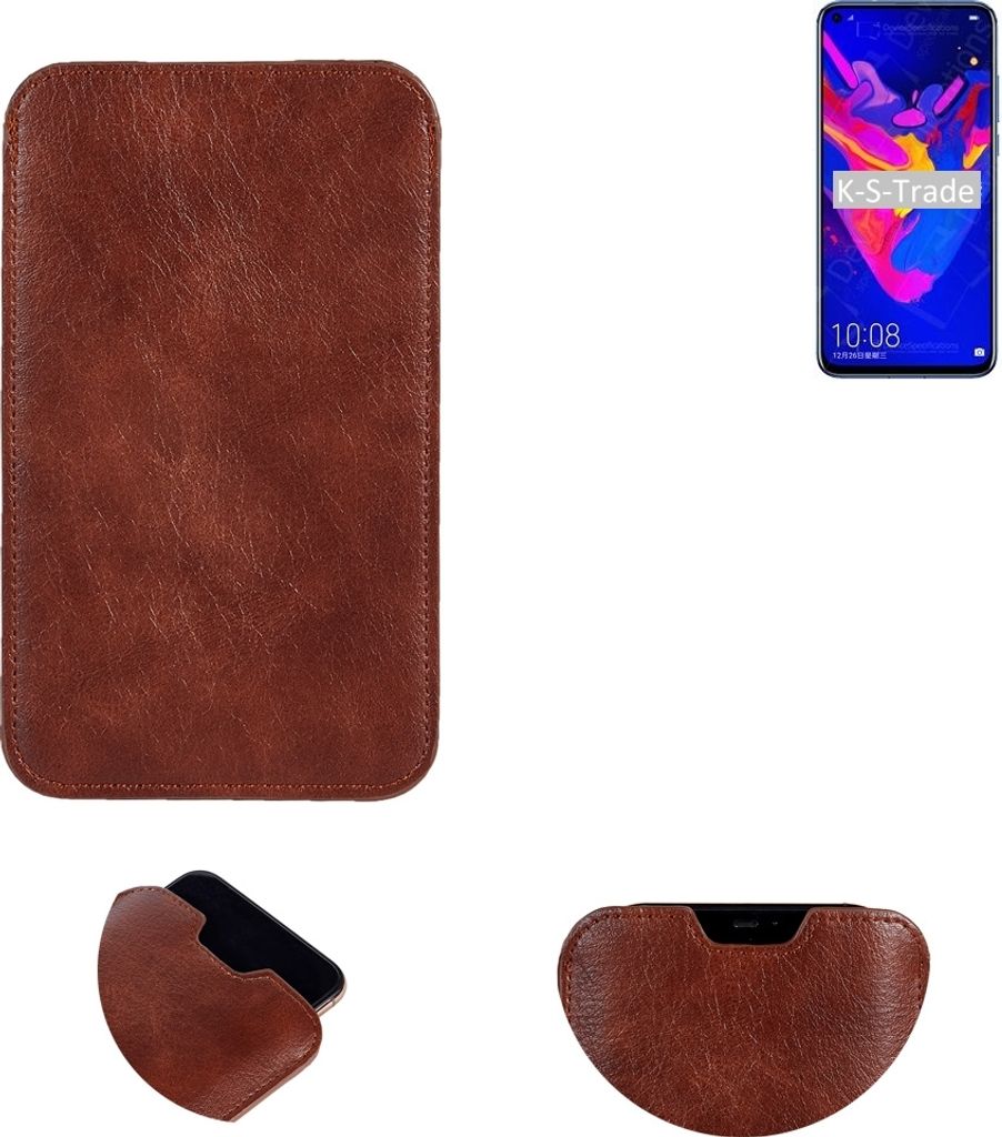 K-S-Trade Schutzhülle Handyhülle kompatibel mit Huawei Honor V20 Handytasche Kunstleder Sleeve in braun