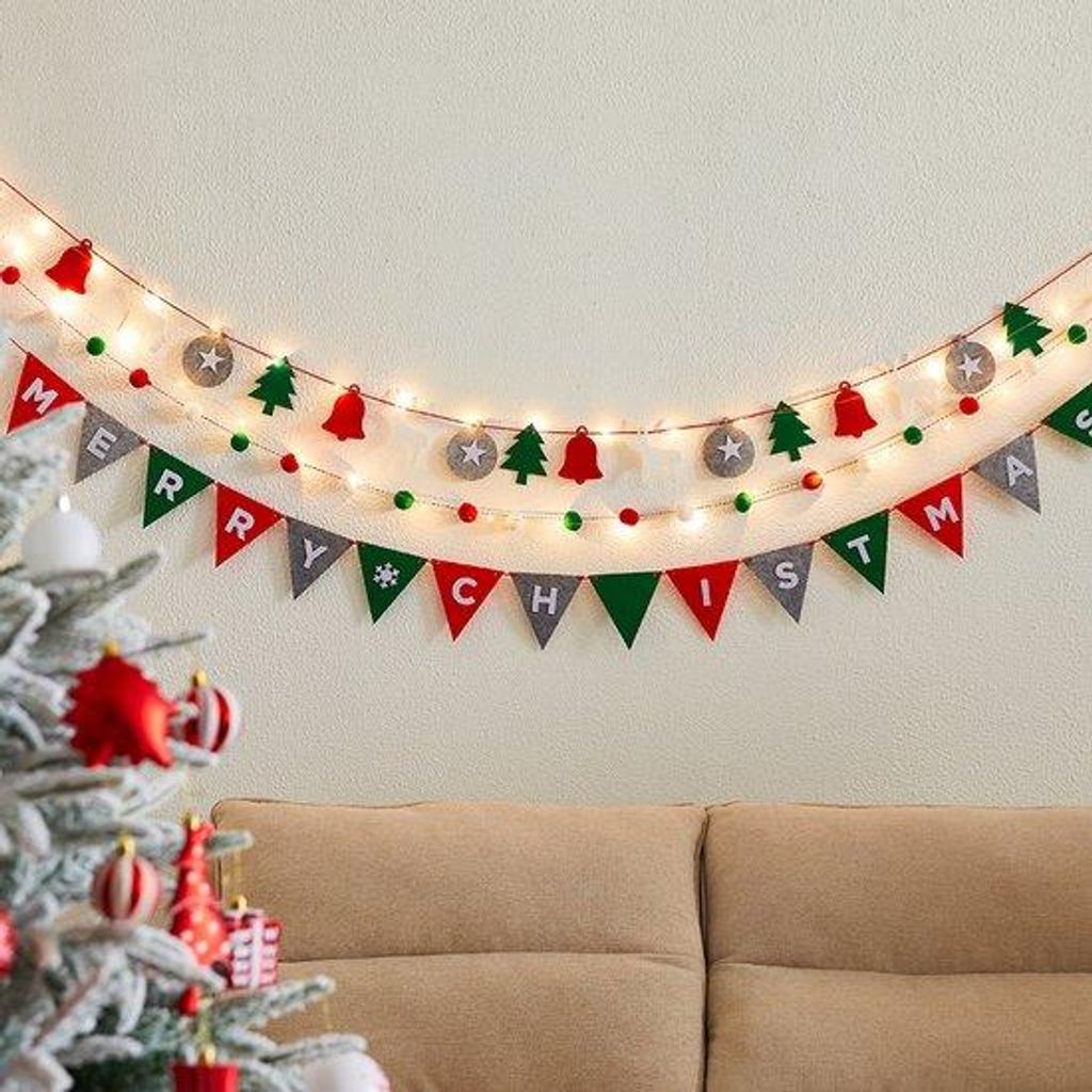 Weihnachtsdekorationen, leuchtende Lichtketten, sanfte Schleifen, Tannenbaumbeleuchtung, hangende Lichterketten, illuminierte Bänder (Stil 3)