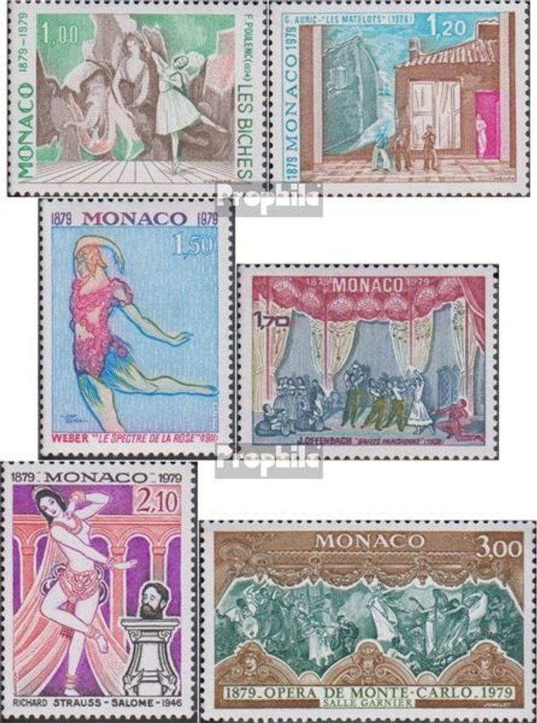 Briefmarken Monaco 1979 Mi 1384-1389 (kompl.Ausg.) postfrisch Opernhaus